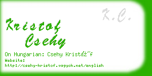 kristof csehy business card